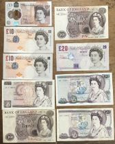 Bank of England £10 & £20 Banknotes, includes J. Hollom, J. Page, G. Gill, D. Somerset, M.