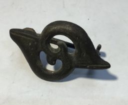 Roman Bronze openwork Trumpet brooch/fibula 2nd/3rd Century. Lovely even patina with pin fully
