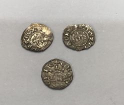 Three Edward I 1272-1307 Silver Farthings, London Mint.