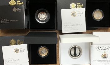 Royal Mint Silver Proof Coins in Original Cases with Certificate of Authenticity, includes 2009