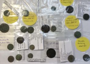Collection of Metal Detector found British Token Coins 17th Century to 19th Century.