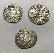 Three Edward I Silver Penny’s, two London Mint one Scarcer Bury St. Edmunds.