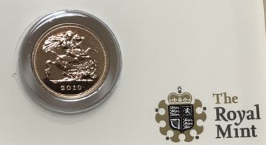 Royal Mint 2010 Gold Bullion Half Sovereign in Original Presentation Case (#)