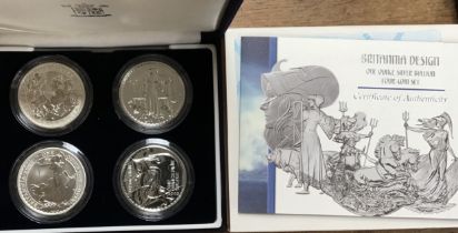 Royal Mint Britannia Design Collection of 1999, 2001, 2002 & 2003 in Original Case with