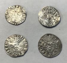 Four Edward I Silver Penny’s, London Mint, different classes.