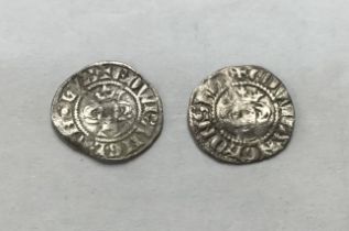 Two Edward I round silver halfpenny, one York mint the other London.