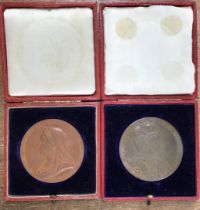 Victoria Dimmed Jubilee Bronze Medal in Original Case & Edward VII Coronation Bronze Medal also in