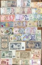Large collection of World Banknotes, including Bulgarian, Poland, Czech Republic, Transnistria,