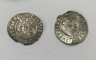 Two Edward I 1272-1307, Silver Halfpenny’s, London Mint.