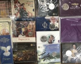Royal Mint Brilliant Uncirculated Coins in Original Presentation Folders some still sealed in