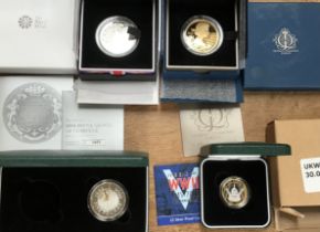 Royal Mint Silver Proof Coins in Original Cases with Certificate of Authenticity, Includes 1999-2000