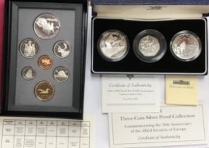 Canadian 1992 Proof Year Set includes the Silver 1992 Dollar and the Silver Proof WW2 1994