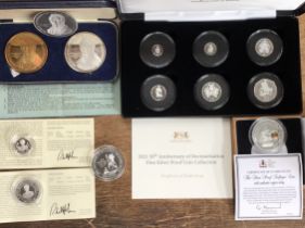 Silver Proof and Silver Commemorative coins & Medallic issues, including G. Stephenson hallmarked