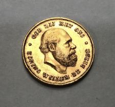 Netherlands, Willem III, 1875 Gold 10 Gulden. (6.71g)