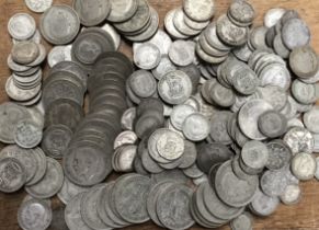 Large Collection of Pre 47 Silver Coins (approximately 1251g) with one Victorian Silver Gothic