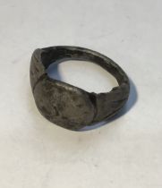 Roman silver finger ring of a keeled type, dating to the 2nd/3rd century A.D. The ring is of a