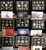 Collection of Royal Mint Proof Year Sets in Original Presentation Cases with Certificate of