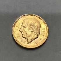 Mexican 1910 Gold 10 Pesos. 8.32g