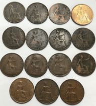 Collection of British Pennies some Scarce years, includes 1888, 1895, 1895 ‘Low Tide’, 1901 (very