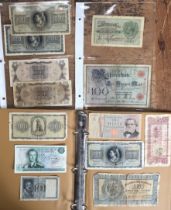 Collection of World Banknotes, includes WW2 Malta overprint one shilling.