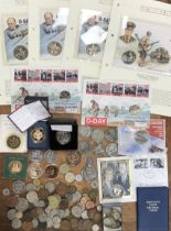 Collection of British & World Coins with Medallic issues, Pre 47 Silver Coins, 10 Commemorative £5