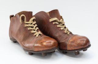 Derby County Interest: A pair of Steve Bloomer Football boots, stamped on the sole with Steve