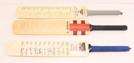 Cricket: A collection of three signed cricket bats to comprise: Yorkshire 2012; Essex and