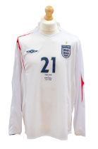 England: An England v. Portugal, World Cup 2006, 1st July 2006, match issued white England shirt.