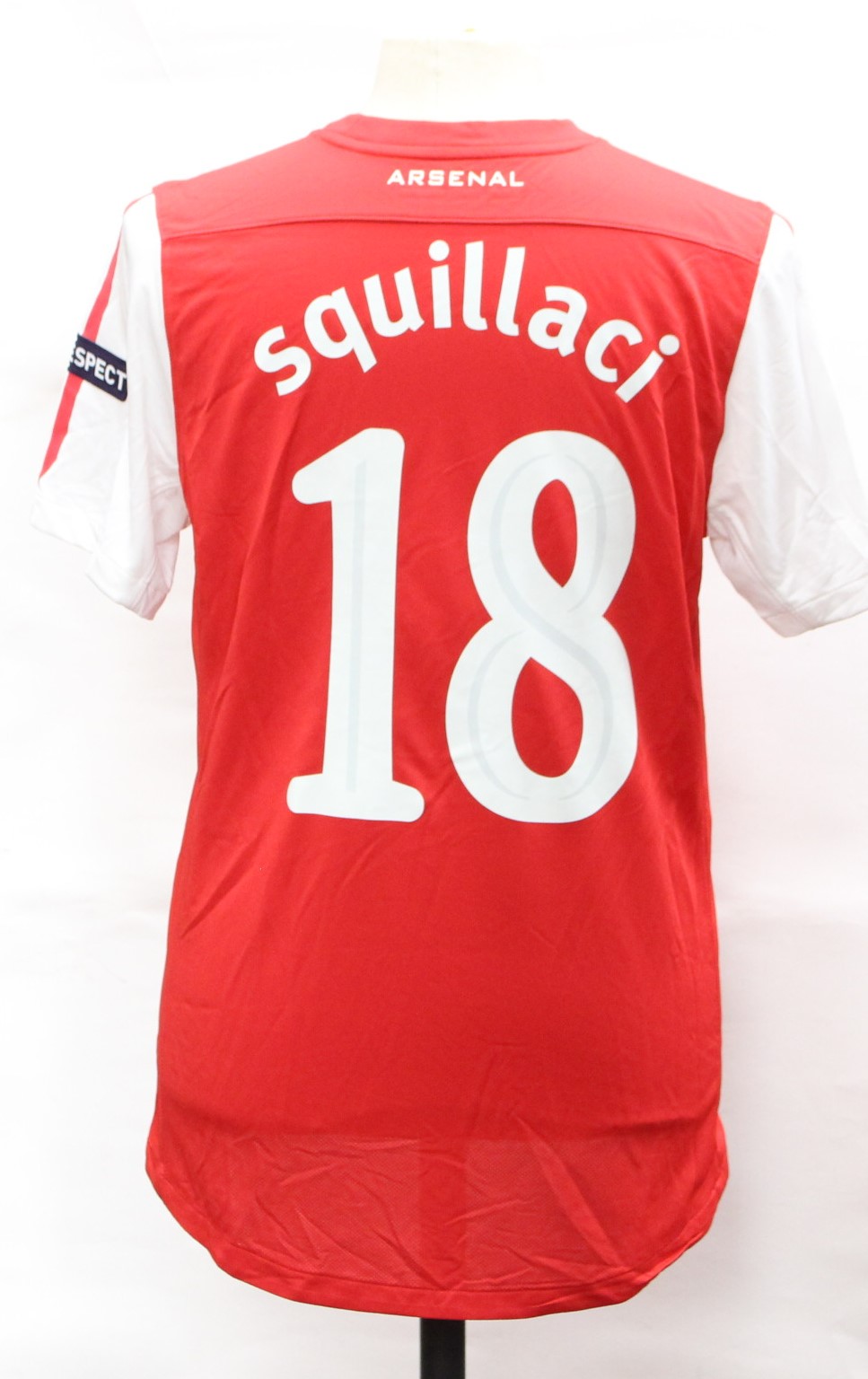 Arsenal: An Arsenal home football shirt, match issued, 2011-12, short-sleeved with Champions