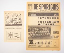 UEFA Cup: A UEFA Cup Final 1974, Second Leg programme, Feyenoord v. Tottenham Hotspur, 29th May