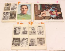 Football: A collection of three scrapbook albums filled with paper cutouts of various footballers