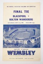 F.A. Cup: An F.A. Cup Final 1953 match programme, Blackpool v. Bolton Wanderers, 2nd May 1953,