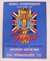World Cup: A 1966 World Cup Final programme, England v. West Germany, July 30th 1966. No writing