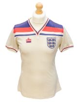 England: A Spain v. England, World Cup 1982 Spain, 5th July 1982, match worn white home shirt.