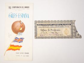 World Cup: A World Cup 1962 Qualification programme, Spain v. Wales (Espana v. Gales), 18th May