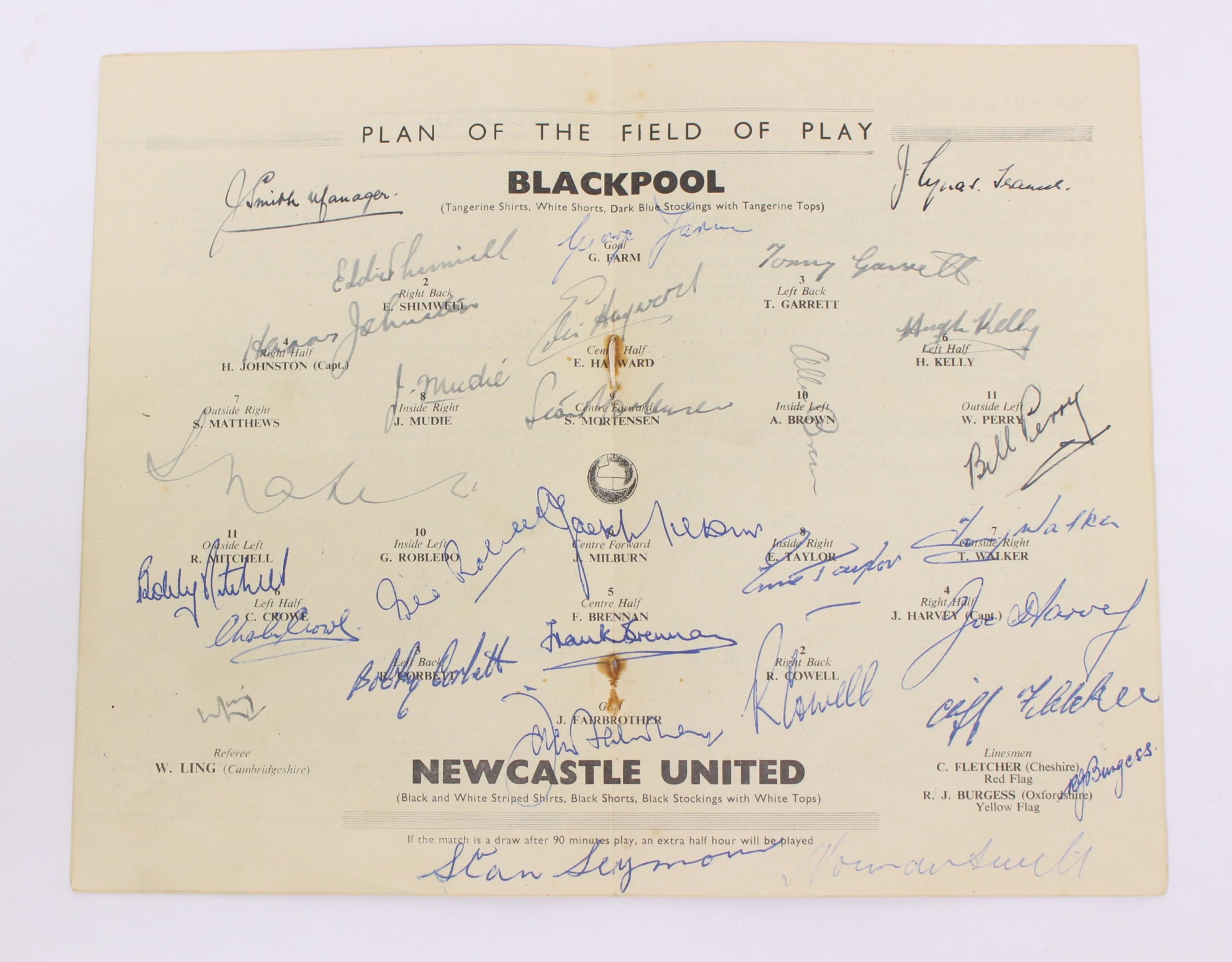 F.A. Cup: A 1951 Football Association Cup Final programme, Blackpool v Newcastle United, 28th