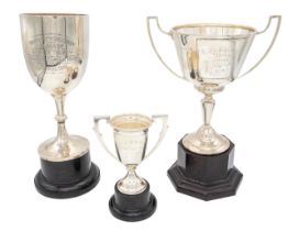 Speedway: A collection of three hallmarked silver trophies, to comprise: 'White City Speedway