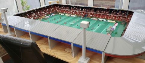 Subbuteo: A rare complete Grandstand Liverpool Anfield Stadium replica, complete with all