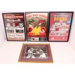 Boxing: A collection of three framed and glazed boxing posters to comprise: "The Indispensables"