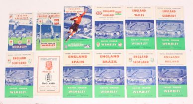 England: A collection of twelve England home international programmes, 1950s, to include: two from