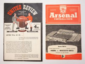 Manchester United: A pair of Manchester United football programmes, to comprise: Arsenal v.