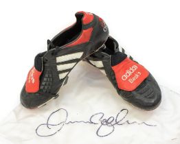 England: A pair of match worn football boots, worn by David Beckham, in the World Cup 1998