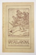 F.A. Cup: An F.A. Cup Third Round match programme, Walsall v. Arsenal, 14th January 1933. Spine