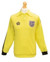 England: An England v. Italy, 28th May 1976, match worn yellow England goalkeeper shirt. Worn by