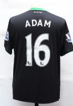 Stoke City: A Stoke City away football shirt, match issued, 2015-16, short-sleeved, Adam 16, Size L,