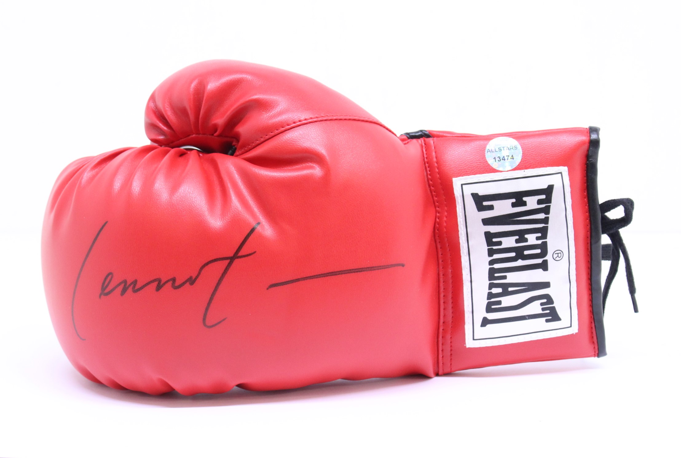 Boxing: A signed Everlast, Lennox Lewis Boxing Glove, authenticated by Allstars 13474. Signature