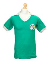 New York Cosmos: A New York Cosmos, match worn, 1978, green away shirt, short-sleeves. Worn by