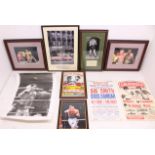 Boxing: A collection of assorted boxing posters and pictures, some of which are signed. Including