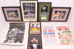 Boxing: A collection of assorted boxing posters and pictures, some of which are signed. Including