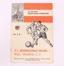 European Cup: A 1964 European Cup Final programme, F.C. Internazionale Milano v. Real Madrid C.F.,